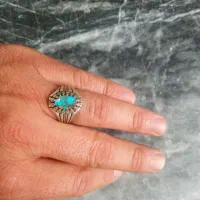 انگشتر نقره فیروزه رکاب دست مجید زنجان