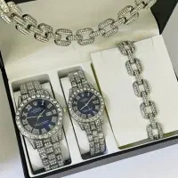 ست ساعت و اکسسوری رولکس فول نگین تقویم دار