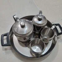 تعداد ۱۲ پیش دستی میوه خوری گل سرخی|ظروف سرو و پذیرایی|یزد, |دیوار