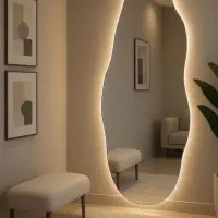 آینه دفرمه،بکلایت،قابدار،پایه دار،دکوراتیوصورتشویی