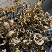 فروش و خریدار لوستر برنزی اینه شمعدان ابکاری طلا