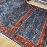 فرش دستبافت جفت ۸ متری تبریز زمینه ابی