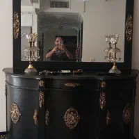 آینه کنسول میز تیوی و مینی ویترین ست هم|بوفه، ویترین، کنسول|رودهن, |دیوار