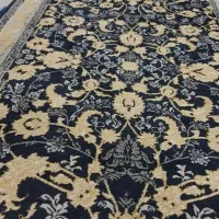 فرش کناره نو۸۰در ۴ معاوزه با رنگ ابی سرمه ای