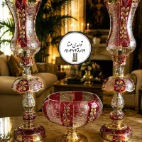 تولیدی شمعدان رومیزی تراشدار لاله انتیک لب چین