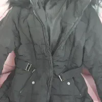 کاپشن کلاهدار خز مشکی