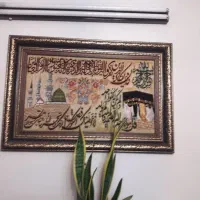 یک عدد تابلو فرش دست بافت گل ابریشم|تابلو فرش|ری, جوانمرد قصاب|دیوار