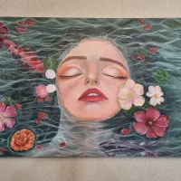 نقاشی آرامش روی آب