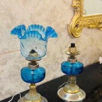 چراغ انتیک پایه برنجی|لوستر و چراغ آویز|مشهد, هنرستان|دیوار