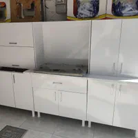 کابینت آماده+سینک 2لگن+گاز5شعله+هود لمسی ۱