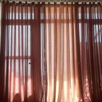 پرده پانچ کرم قهوایی