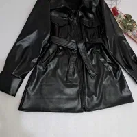 مانتو چرم مشکی|لباس|آباده, |دیوار