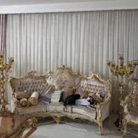 پرده پذیرایی در حد نو بدون دستک/پرده سالن