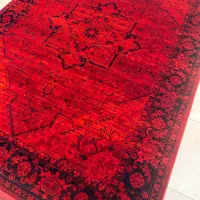 فرش ۹ متری ۱۲۰۰ شانه قرمز خاص و کمیاب( نخ ابریشم )