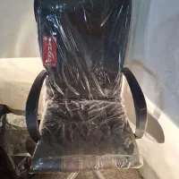 صندلی چرم مشکی قهوای