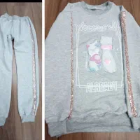 ست بلوز شلوار  دخترانه نو مناسب ۱۲ سال تا چند سال