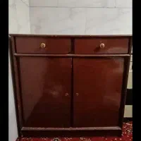 بوفه چوبی دوکشویی دو درب