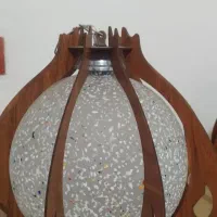 لوستر مدل اسپرت که شیشه وچوب|لوستر و چراغ آویز|یاسوج, |دیوار