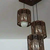 لوستر آویز چوبی آبسردکن و کتابخانه