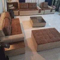 مبل راحتی همراه میز و پاف