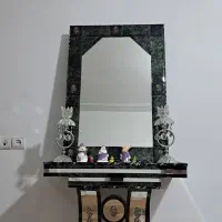 آینه و شمعدان مدرن شیشه ای