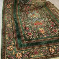 فرش سرزمین کاشان ۱۲۰۰شانه جدید سال رنگ توسی|فرش|شیراز, ریشمک|دیوار
