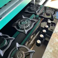 اجاق گاز صفحه ای۵شعله با ضمانت رویه شیشه ای رومیزی