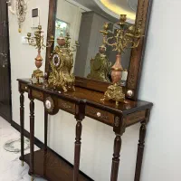 اینه میز کنسول ساعت شمعدان برنز قدمت دار|بوفه، ویترین، کنسول|تهران, افسریه شمالی|دیوار