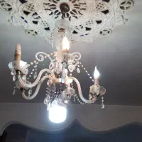 سه عدد لوستر شیشه ای و کریستال|لوستر و چراغ آویز|بیجار, |دیوار