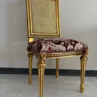 تک صندلی چوب راش ،حصیری ،ورق طلا