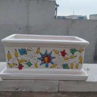 گلدان سفال طرح دار کاملا نو