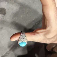 انگشتر فیروزه نیشابور رکاب دست ساز شاکری