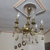 لوستر برنز ۶شاخه|لوستر و چراغ آویز|تهران, تسلیحات|دیوار