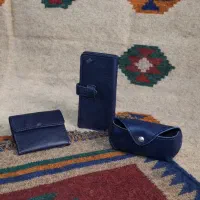 جا عینکی عینک چرم دستدوز کیف پول چرم‌ جاکارتی چرمی