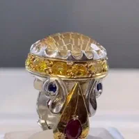 انگشتر جواهری سیترین لانه زنبوری عیار 925|جواهرات|شیراز, سایت اداری|دیوار