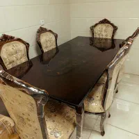 مبل تاج عروس ۷نفره میزعسلی میزغذاخوری6نفره|مبلمان خانگی و میز عسلی|رشت, منظریه|دیوار