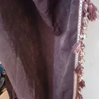 پرده پنچره  مخمل و زیر پرده سفید و پرده توری ساده