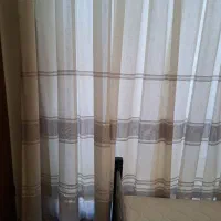 پرده سفید طوسی عرض240طول260