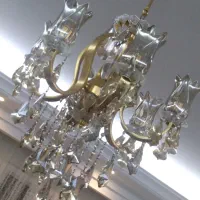 لوستر 6شاخه کریستالی شامپاینی