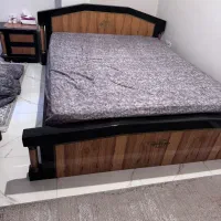 سرویس خواب چوبی پیانویی در حد نو