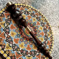 چوب کهور استخوان کاری و نقره کوبی