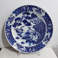 دیس قلم آبی و نقش طاووسی