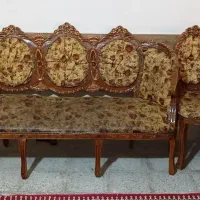 مبل ۹ نفره سلطنتی چوب گردو اصل