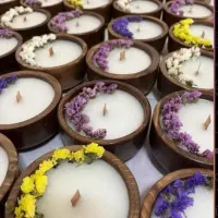 شمع کاسه چوبی معطر