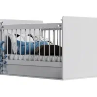 تخت ننویی نوزاد بامبینو همراه تشک در حد نو