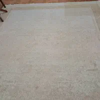 فرش مدرن کرمی نو 1000 شانه (ابریشم برجسته)