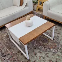 میز جلو مبلی چوبی پایه فلزی