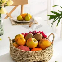 پخش انواع سبد حصیری ساده.دسته چرمی.کف چوب.|ظروف سرو و پذیرایی|آفتاب, |دیوار