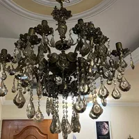 لوستر برنج ۲ گل ۸ شاخه دوبل|لوستر و چراغ آویز|تهران, نارمک|دیوار