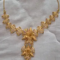 گردنبند طلا کلکته دو گل